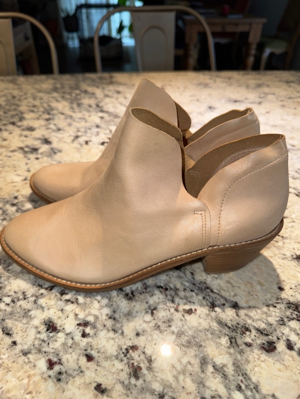 Kelsi Dagger Women's Tan Leather Cutout Ankle Booties